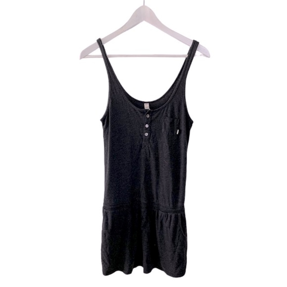 Aritzia TNA Mini Tank Dress Size XXS Dark Charcoal Grey With Pockets